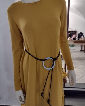 T77 Cintura/Collana Texas sil nero anello azzurro chiaro